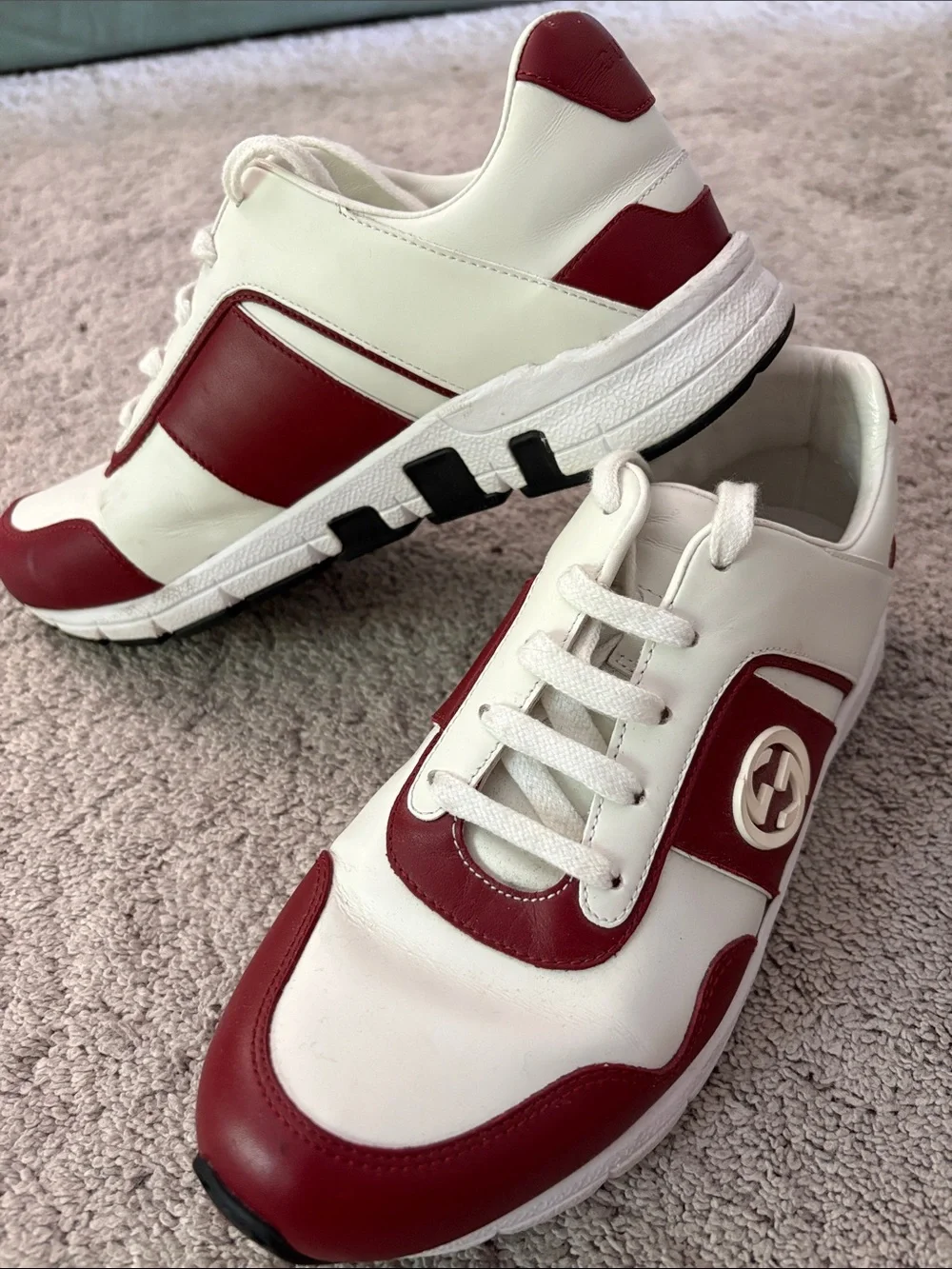 Gucci Miro Soft Rosso GC Red White Low-Top Leather Sneakers 39
